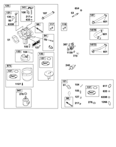 Part Location Diagram of 799881 Briggs and Stratton Carburetor